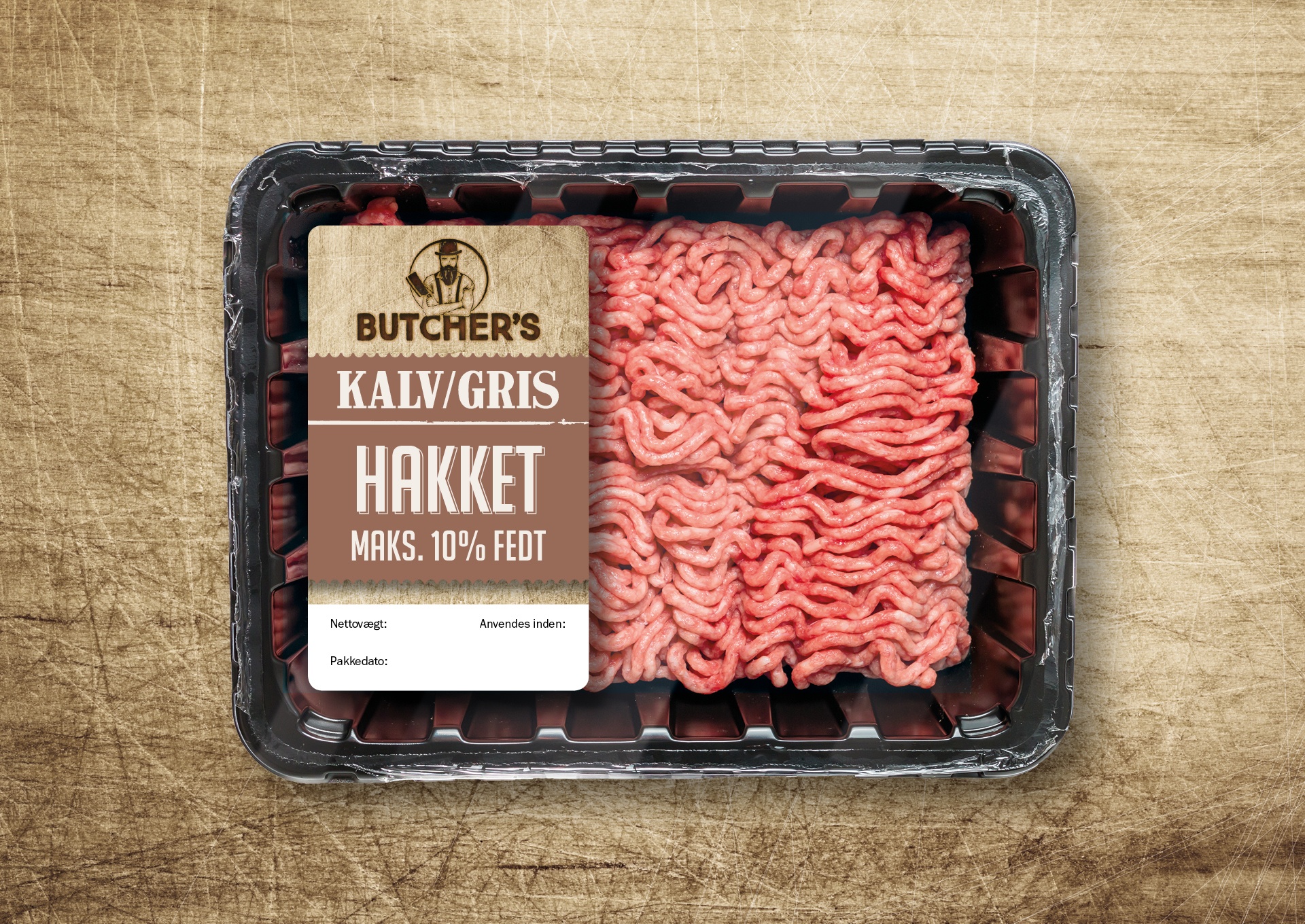 emballagedesign butchers kalvgris hakket