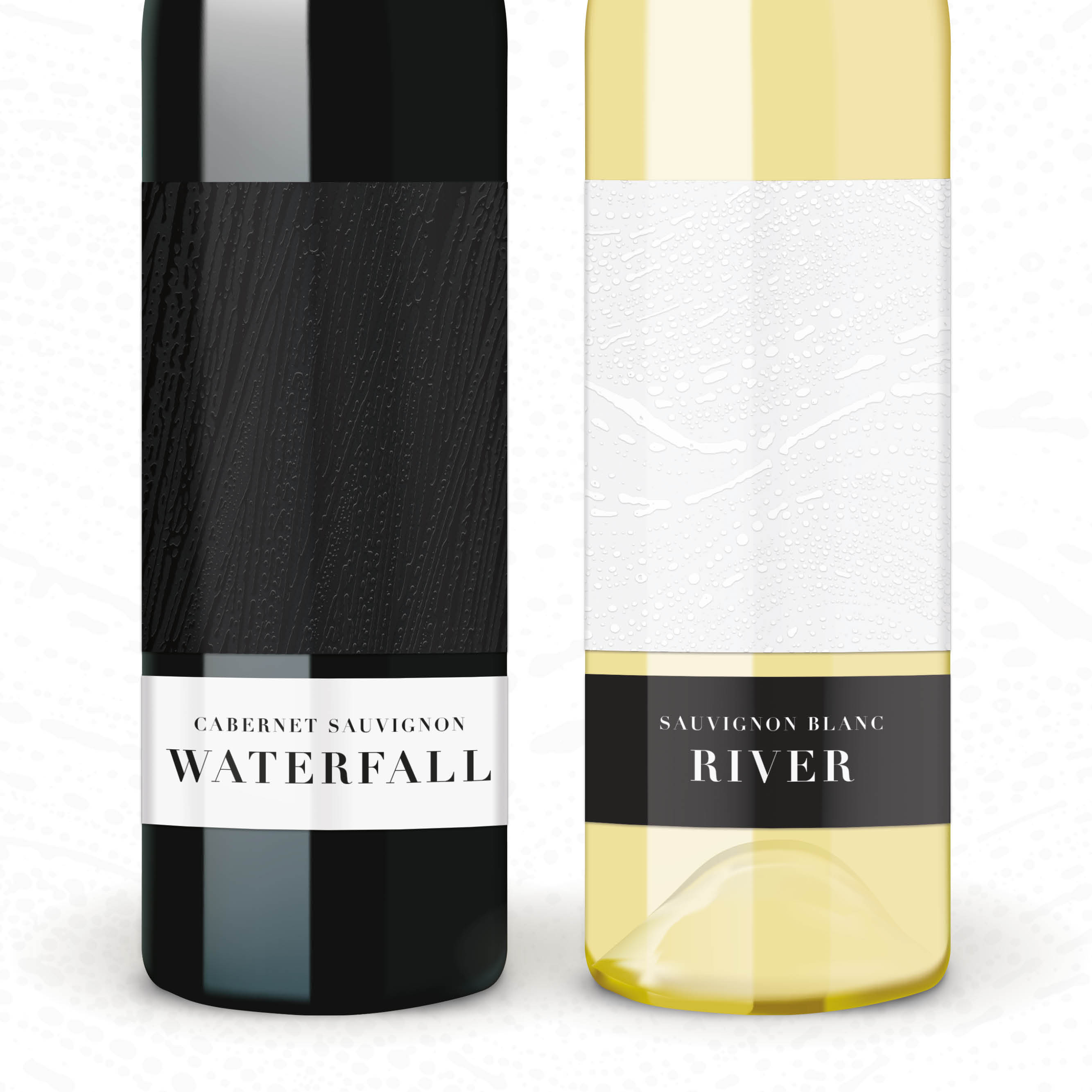emballagedesign Østjysk Vinforsyning flasker closeup