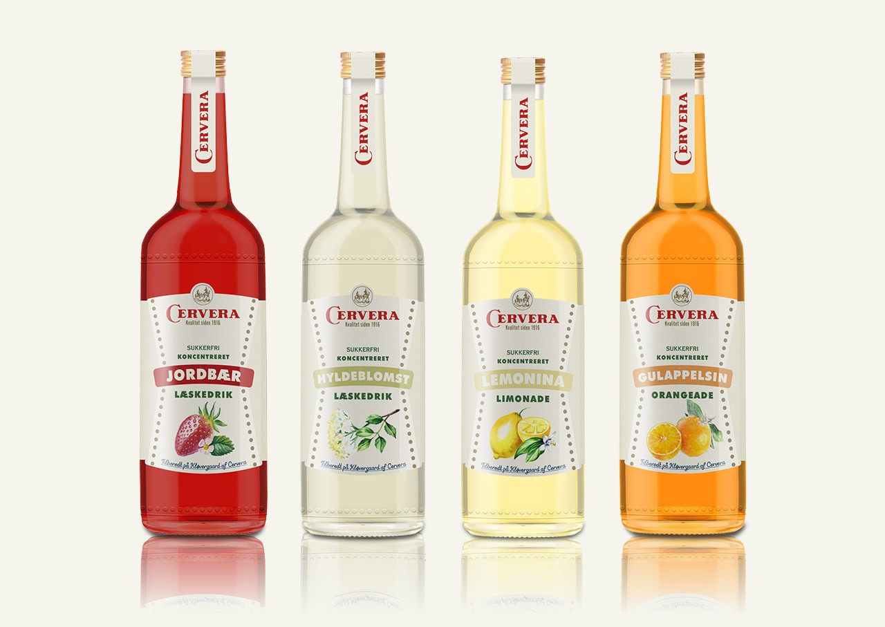 emballagedesign_Cervera_læskedrik_label_sukkerfri Emballagedesign til Cervera læskedrik, limonade og orangeade - Cameleon Creatives