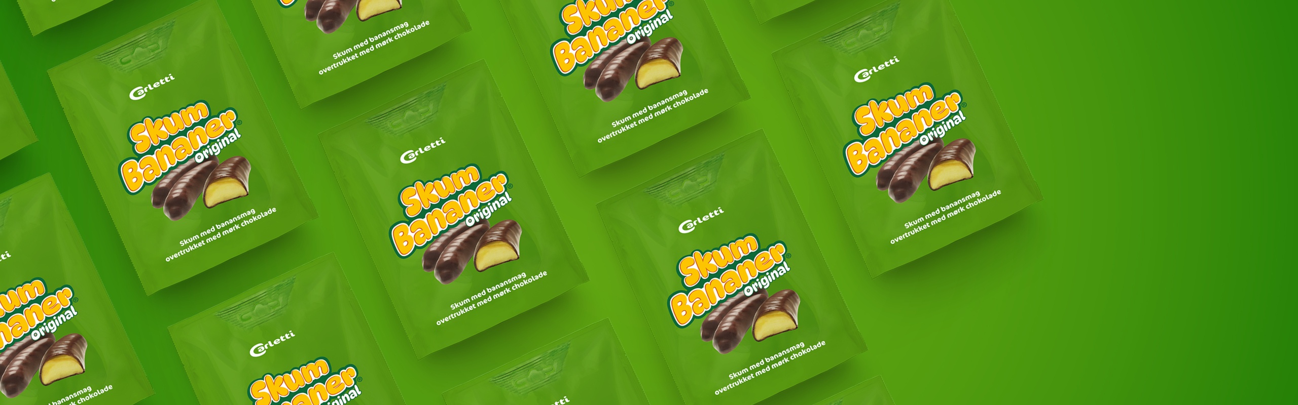 Carletti_Skumbananer_emballagedesign_CameleonCreatives_samlet Carletti hero-produkt Skumbananer Original emballagedesign Cameleon Creatives